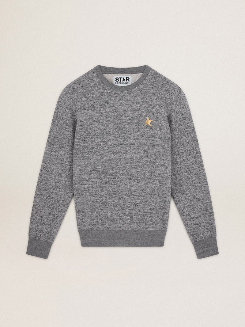 Melange-gray Archibald Star Collection cotton sweatshirt with contrasting gold star on the front 1