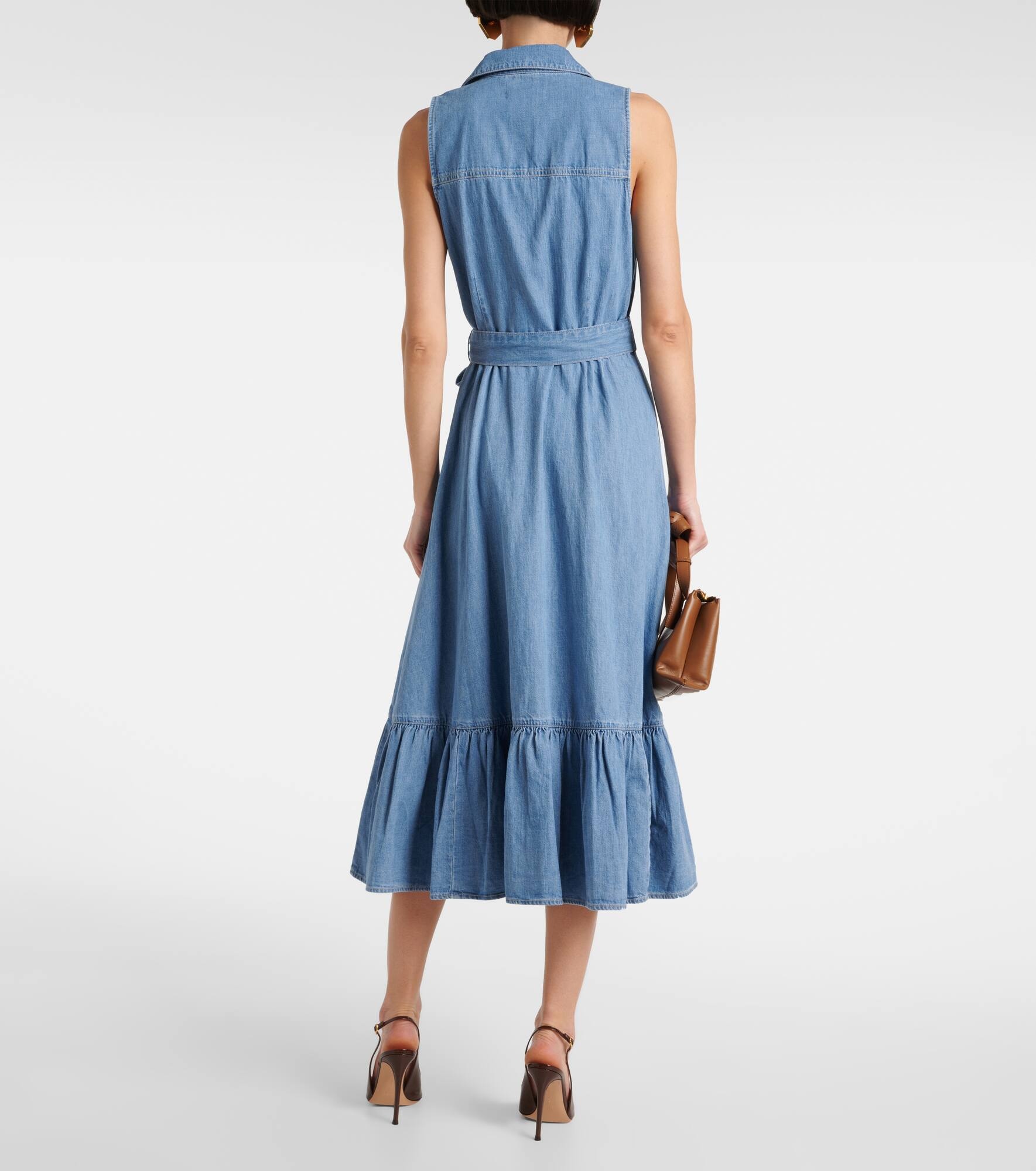 Edwina belted denim midi dress - 3