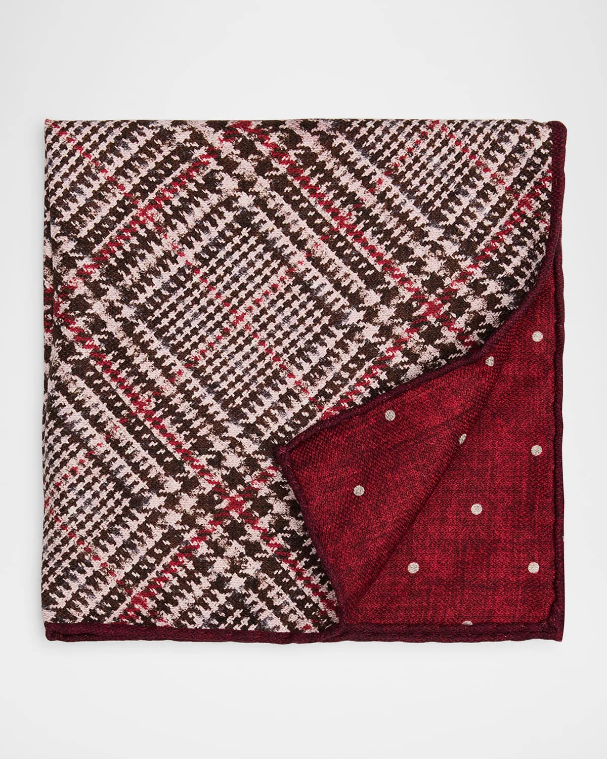 Men's Tartan Check Silk Pocket Square - 1