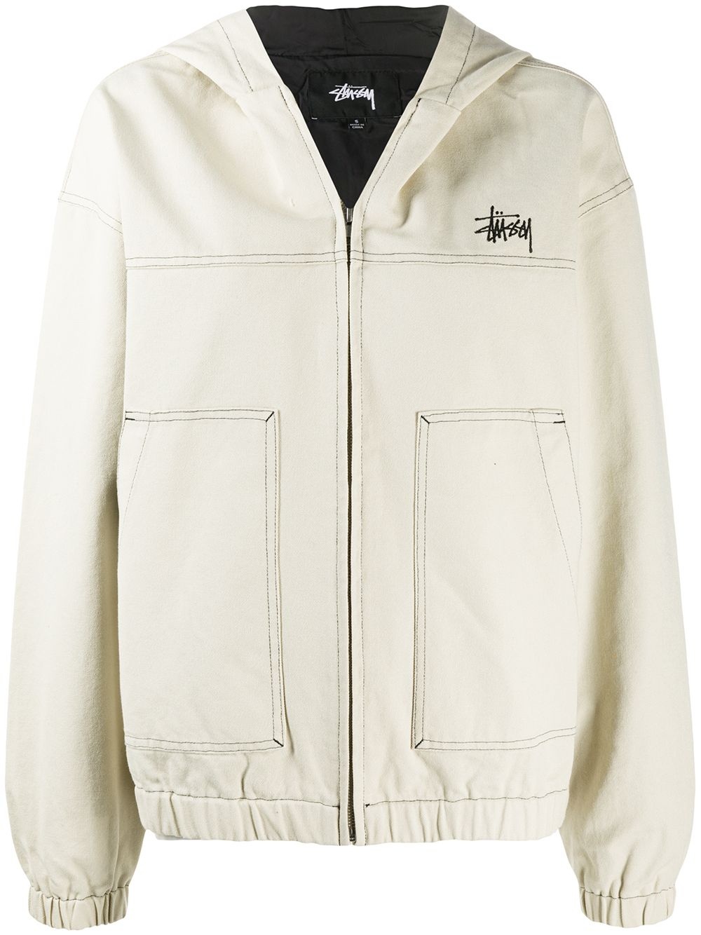 lightweight jacket with contrast stitching - 1