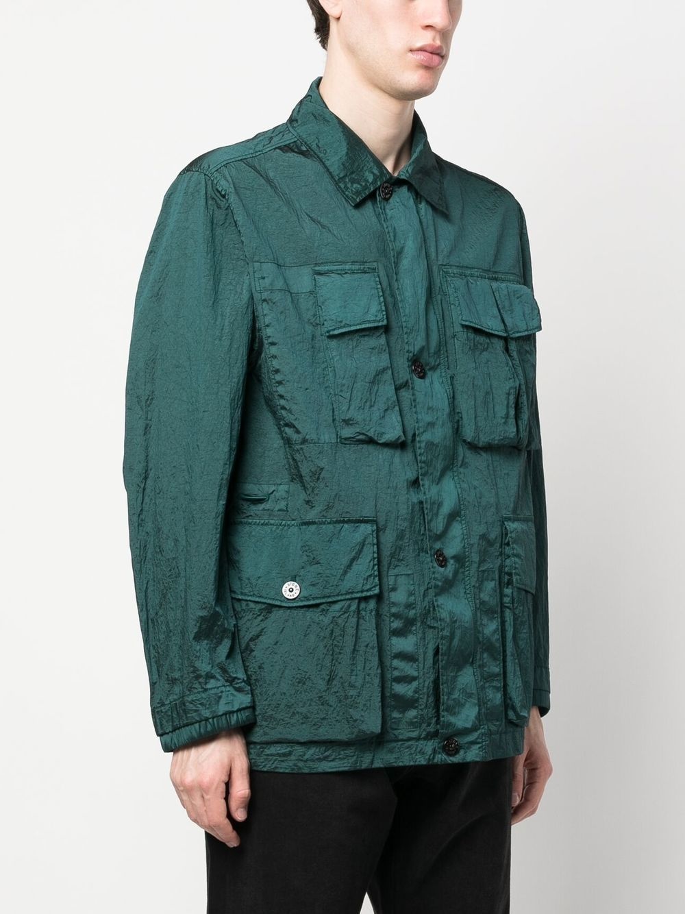 Compass-patch shirt jacket - 3