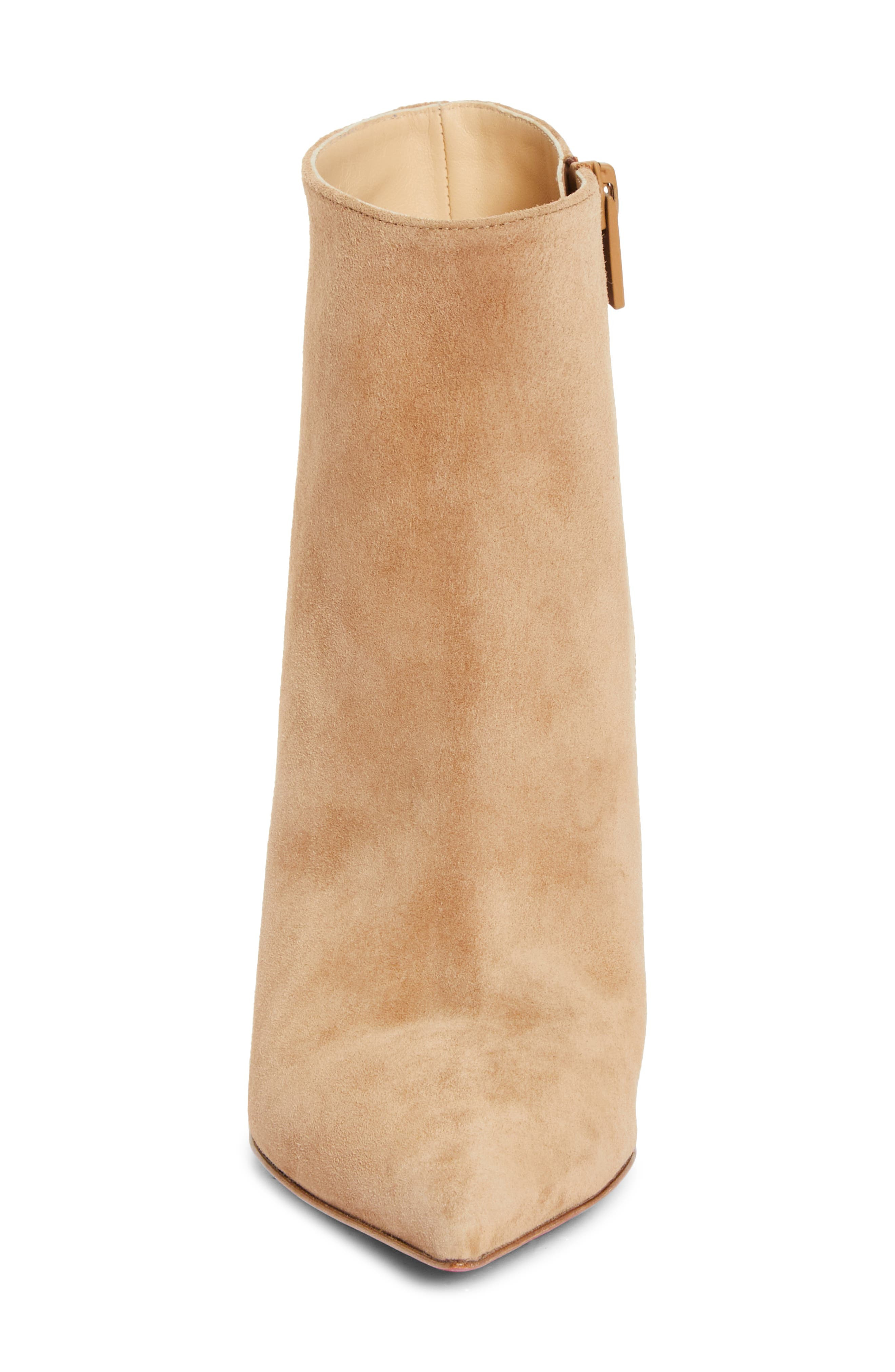 Christian Louboutin Apostropha Pointed Toe Suede Bootie in Lionne at Nordstrom - 4
