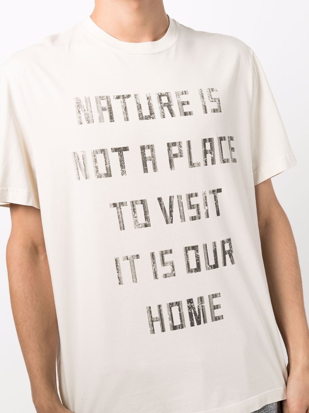 slogan-print crew-neck T-shirt - 5