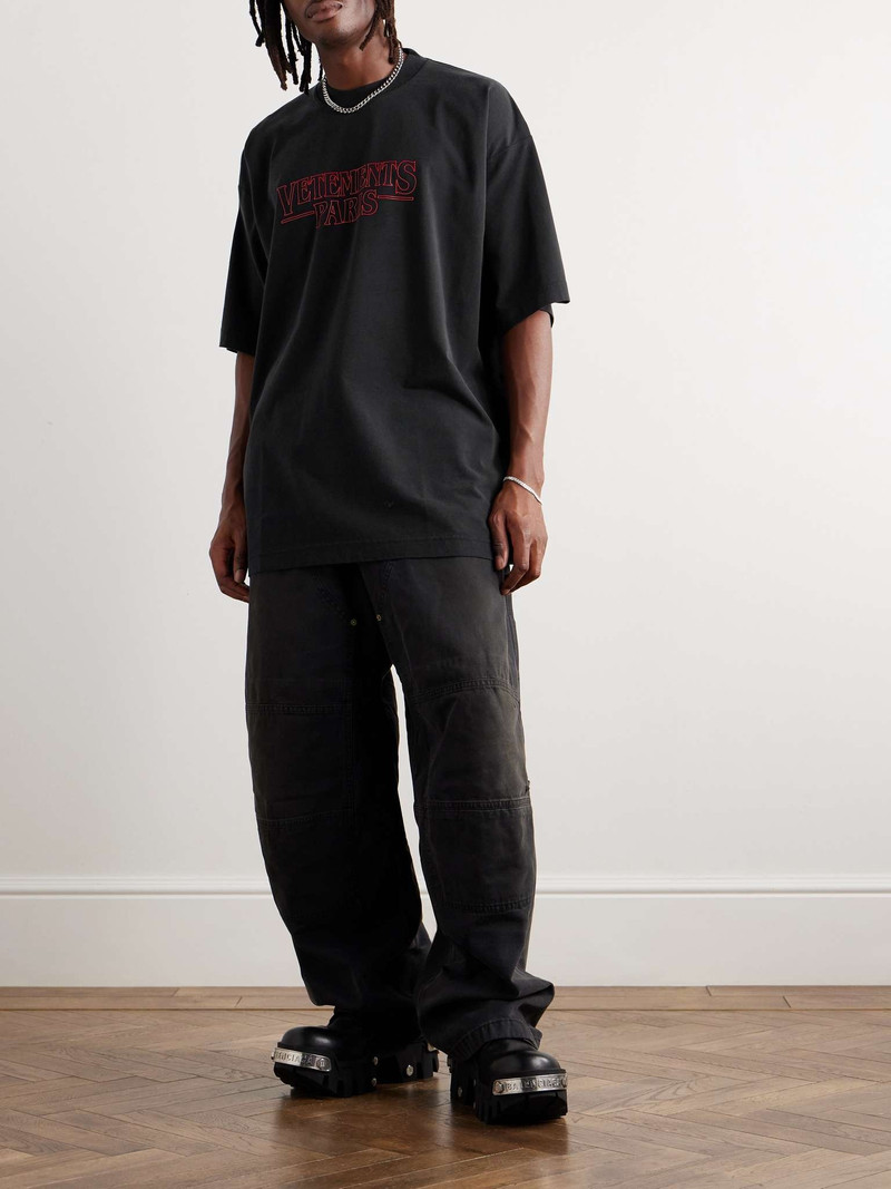 VETEMENTS Oversized Logo-Print Cotton-Jersey T-Shirt outlook