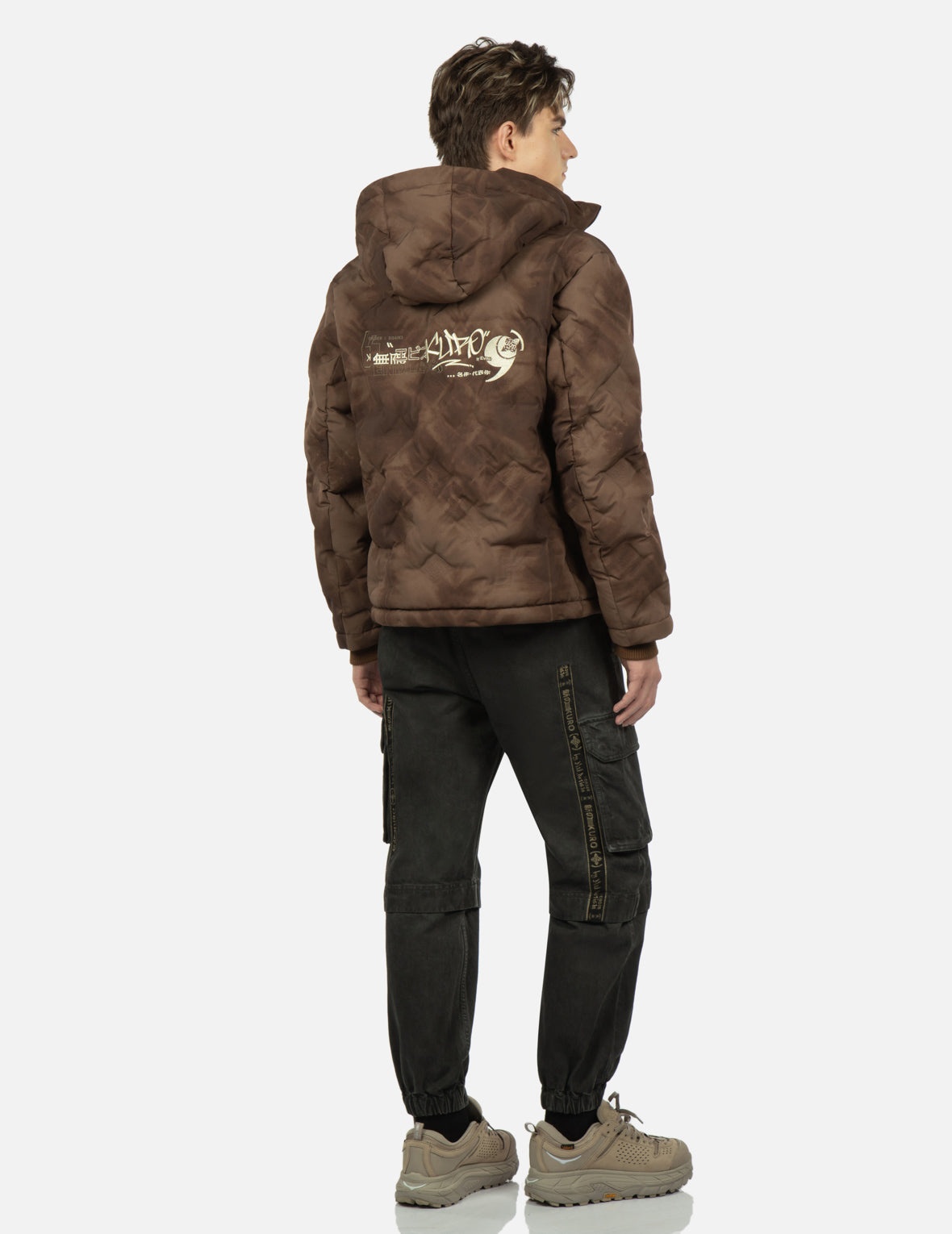 Embossed Graphics Tie Dye Print Down Jacket - 3