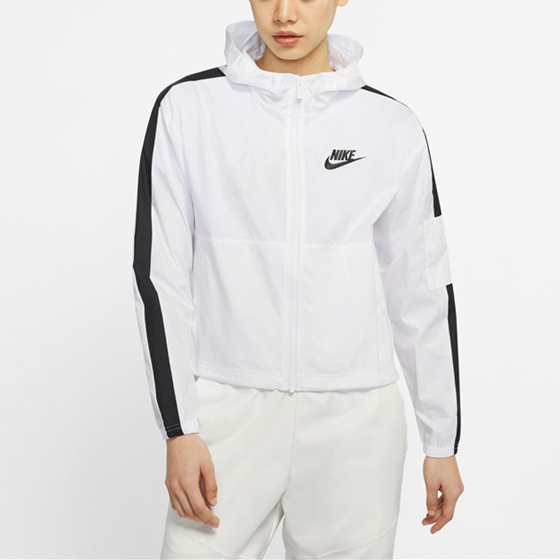 (WMNS) Nike Sportswear Sun Protection Hooded Jacket White CJ7345-100 - 5