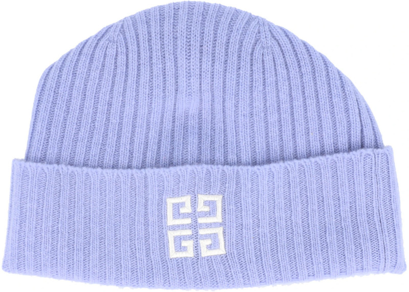 Givenchy Givenchy Ribbed Embroidered Logo Beanie Light Blue outlook