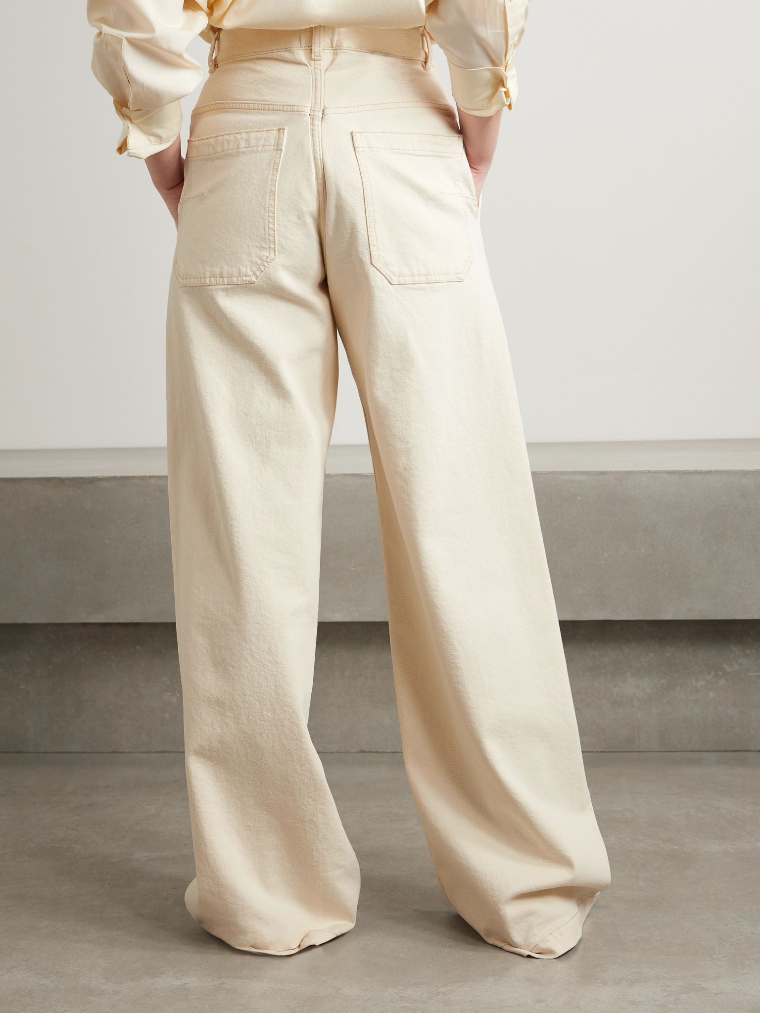 Organic high-rise straight-leg jeans Ecru - 4