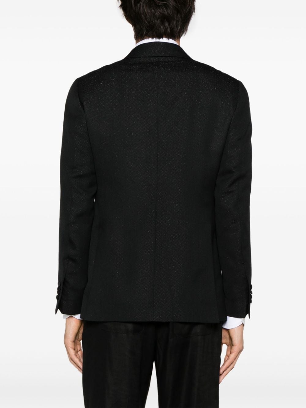lurex-detail single-breasted blazer - 4