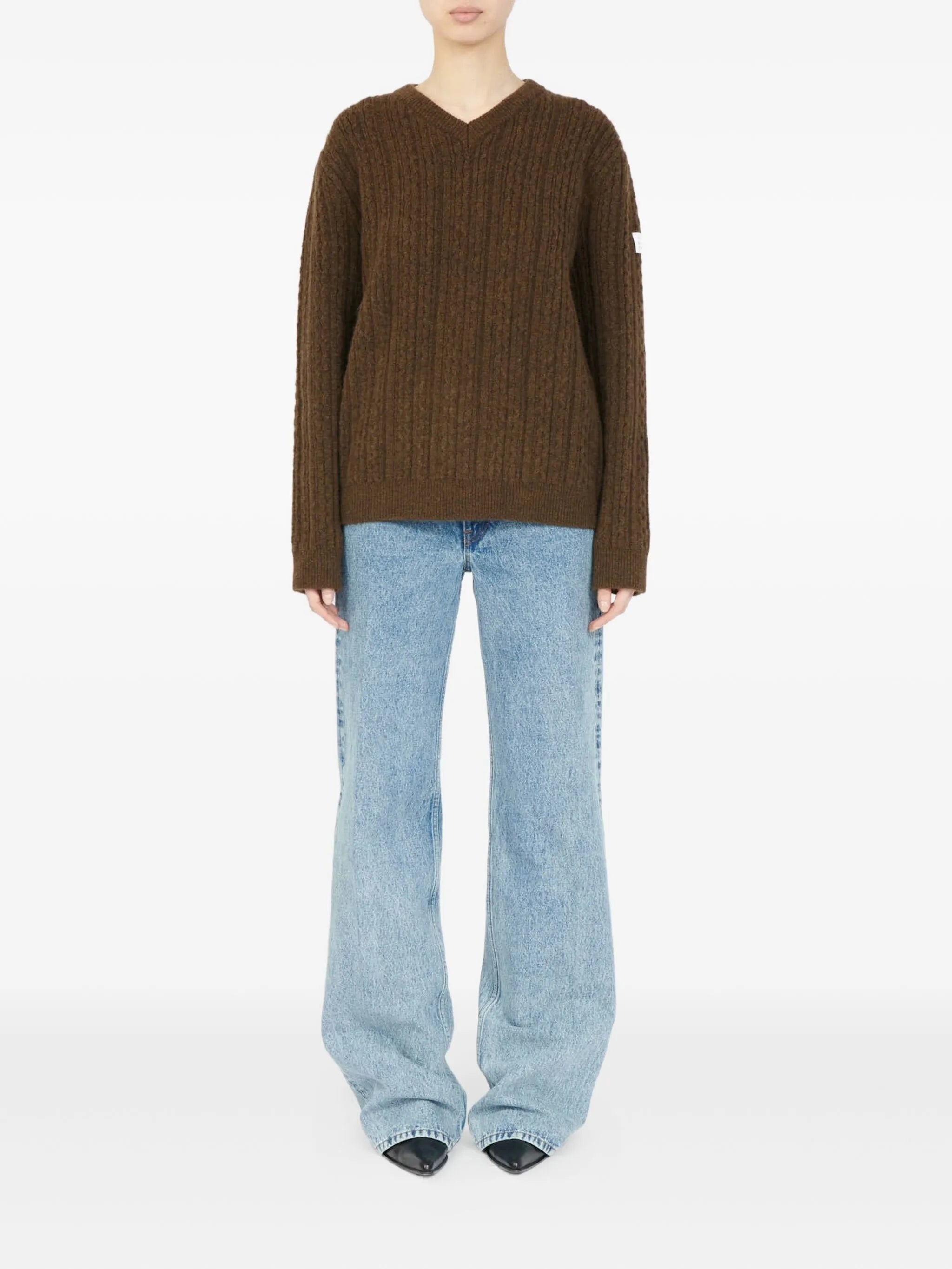 Mm6 Maison Margiela V-neck Ribbed Sweater - 2