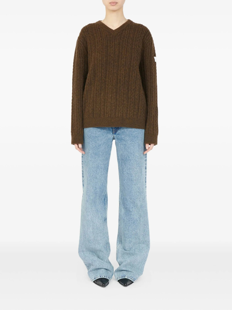 MM6 Maison Margiela Mm6 Maison Margiela V-neck Ribbed Sweater outlook