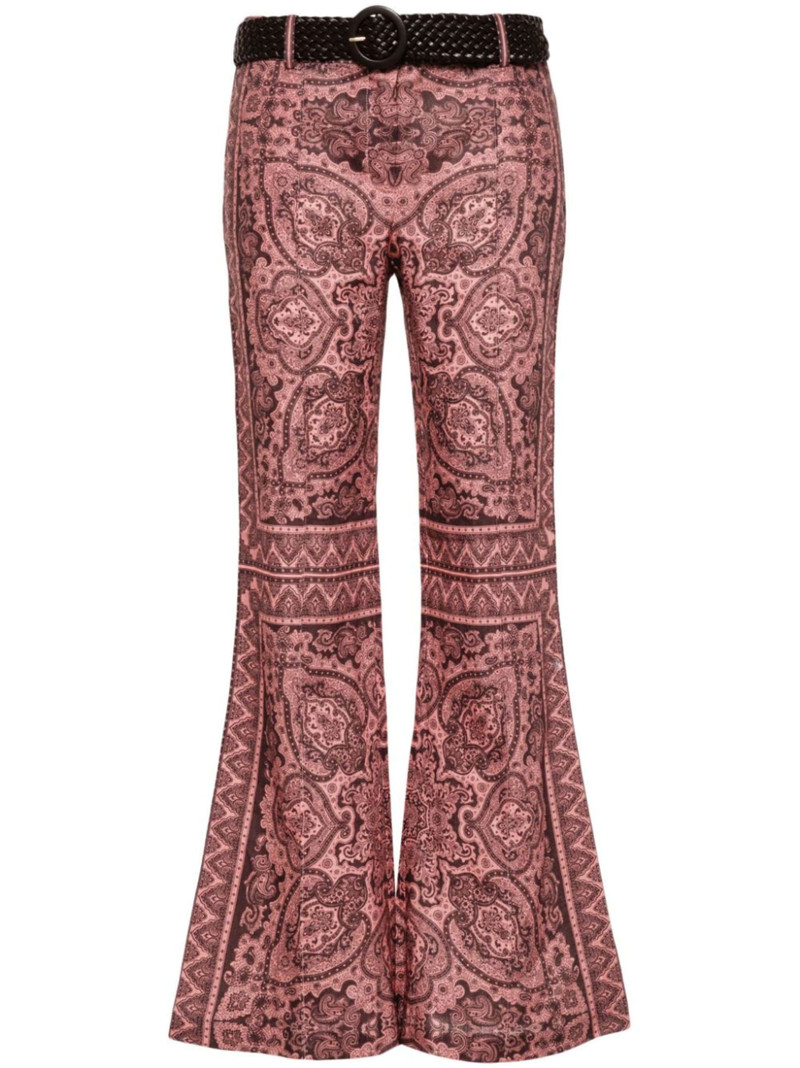 Ottie paisley-print flared trousers 1