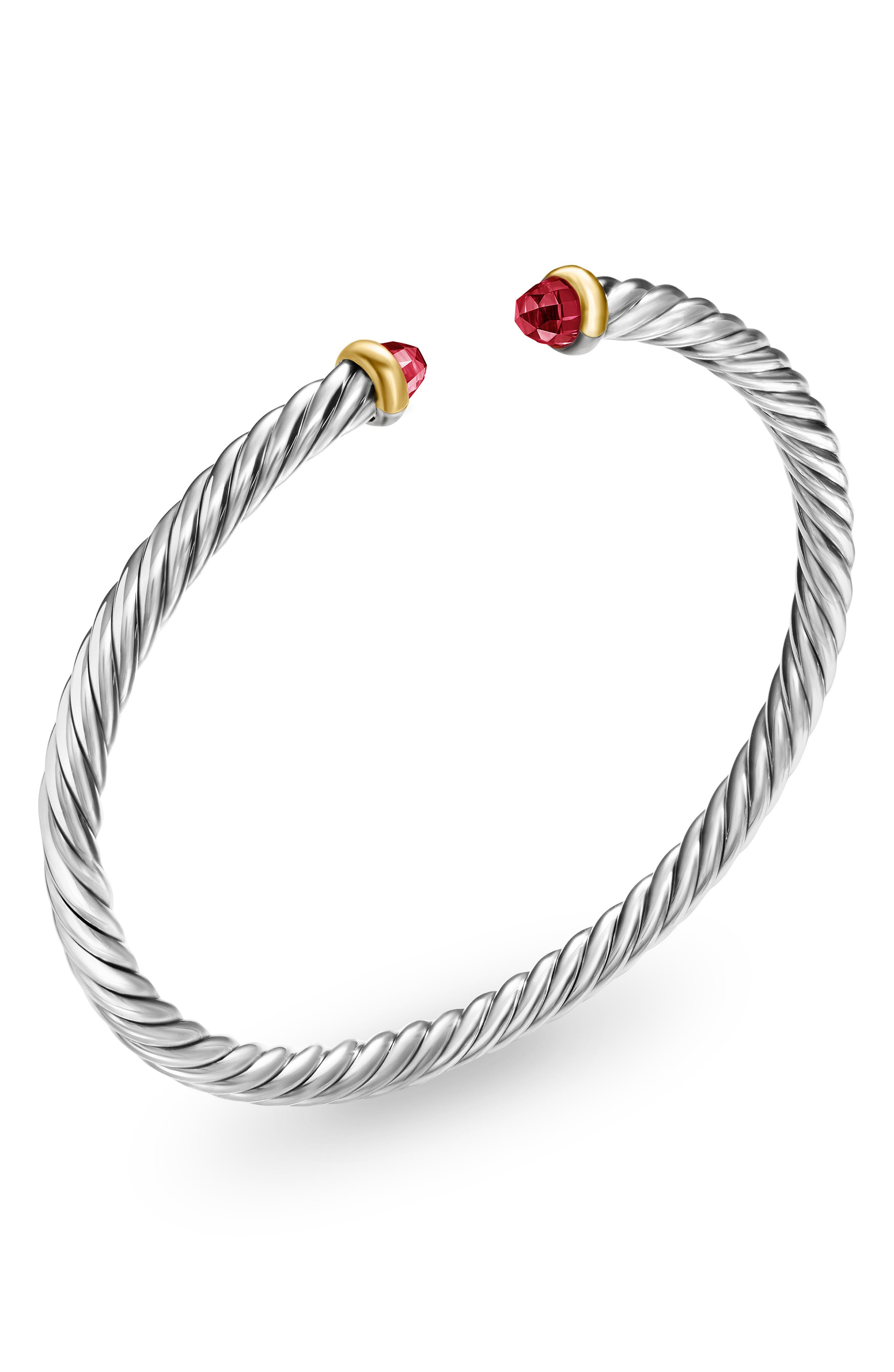 David Yurman Cable Flex Bracelet in Sterling Silver with 14K Yellow Gold, 4mm in Sterling Silver/Gol - 5