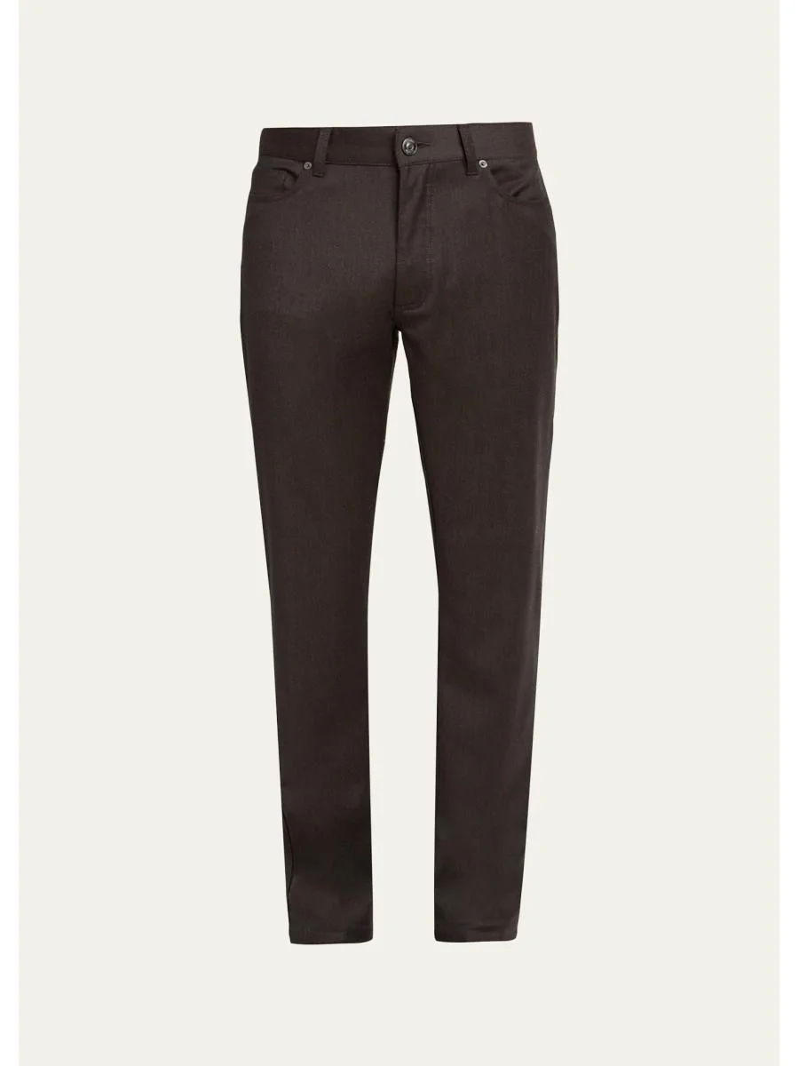 Men's Wool Flannel Straight Fit Five-Pocket Pants - 1