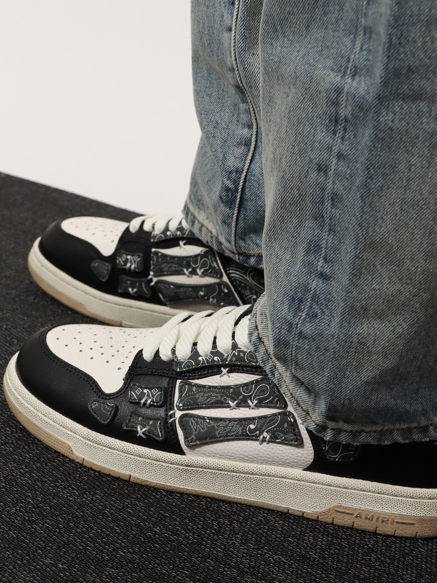 Amiri Bandana Skel Top Low Leather Low-Top Sneakers - 2