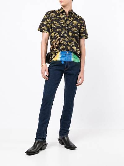 VERSACE JEANS COUTURE colour-block slim-fit jeans outlook
