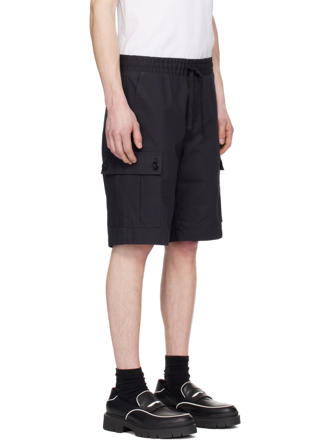 Black Drawstring Shorts - 2