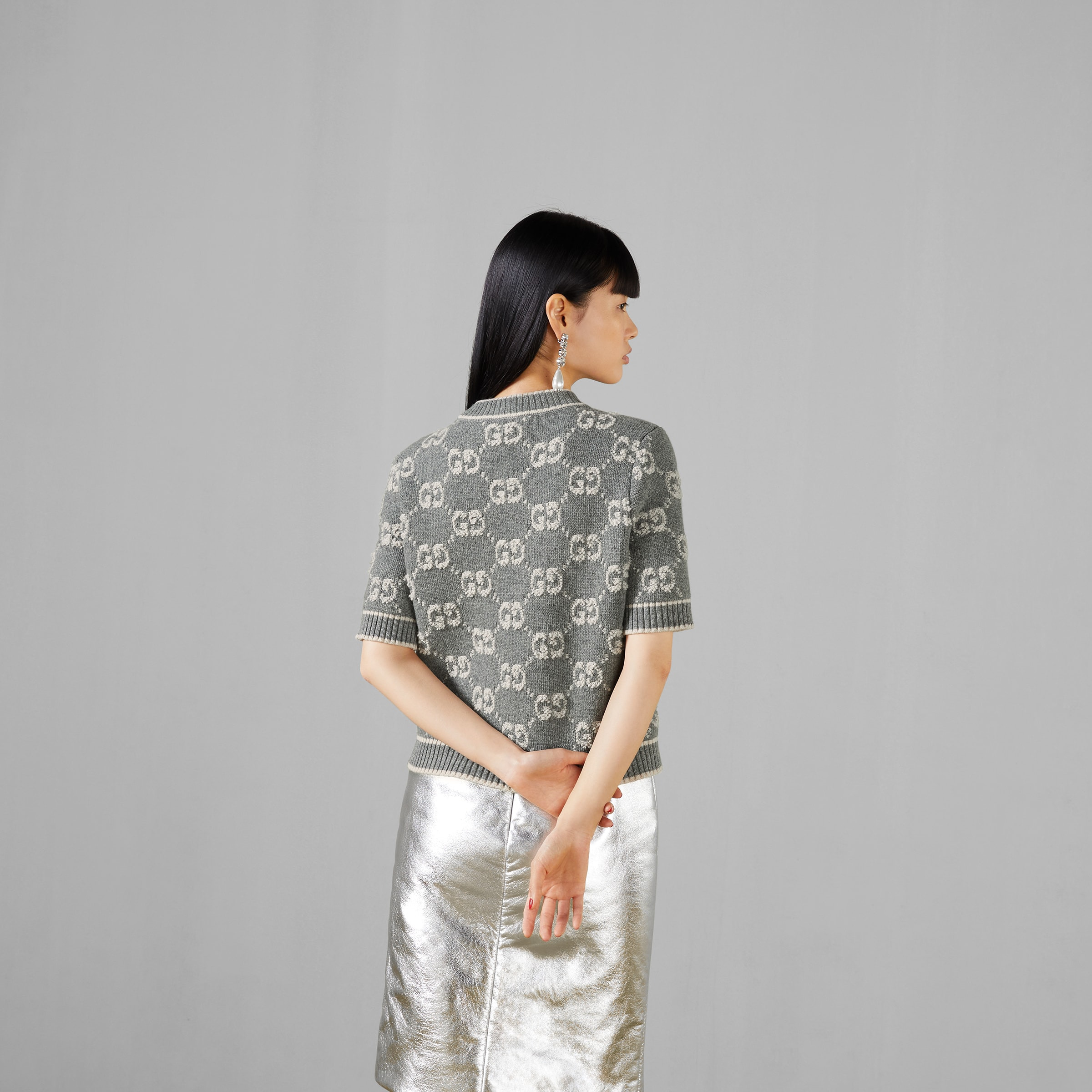 GG wool bouclé jacquard top - 6