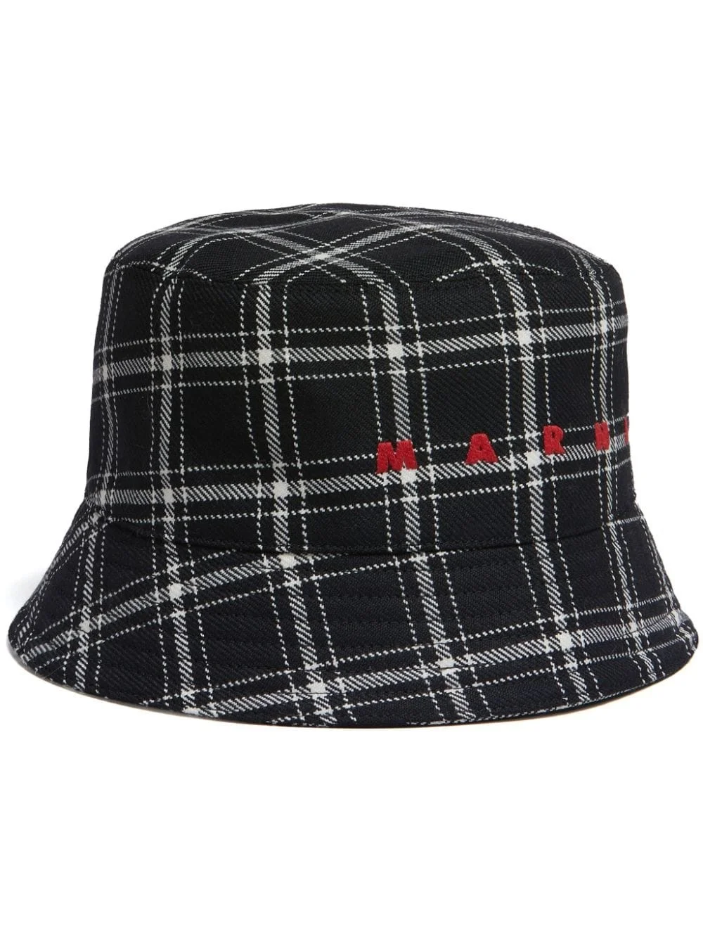 logo-embroidered checked bucket hat - 1
