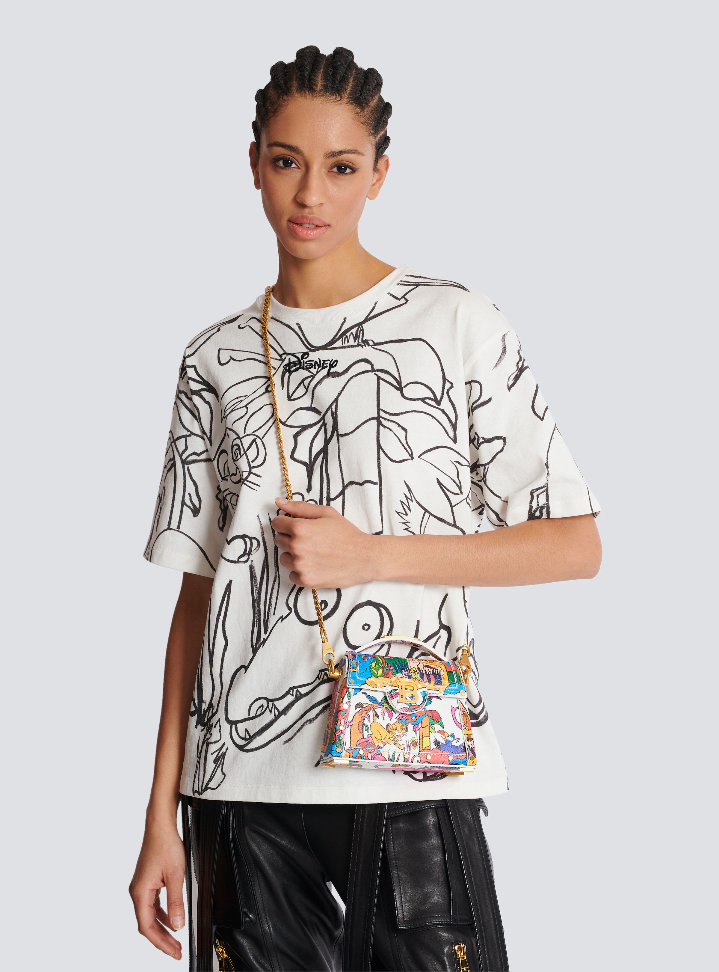 Disney x Balmain: The Lion King - B-Buzz Dynasty Small bag in Enfant Précoce print - 8