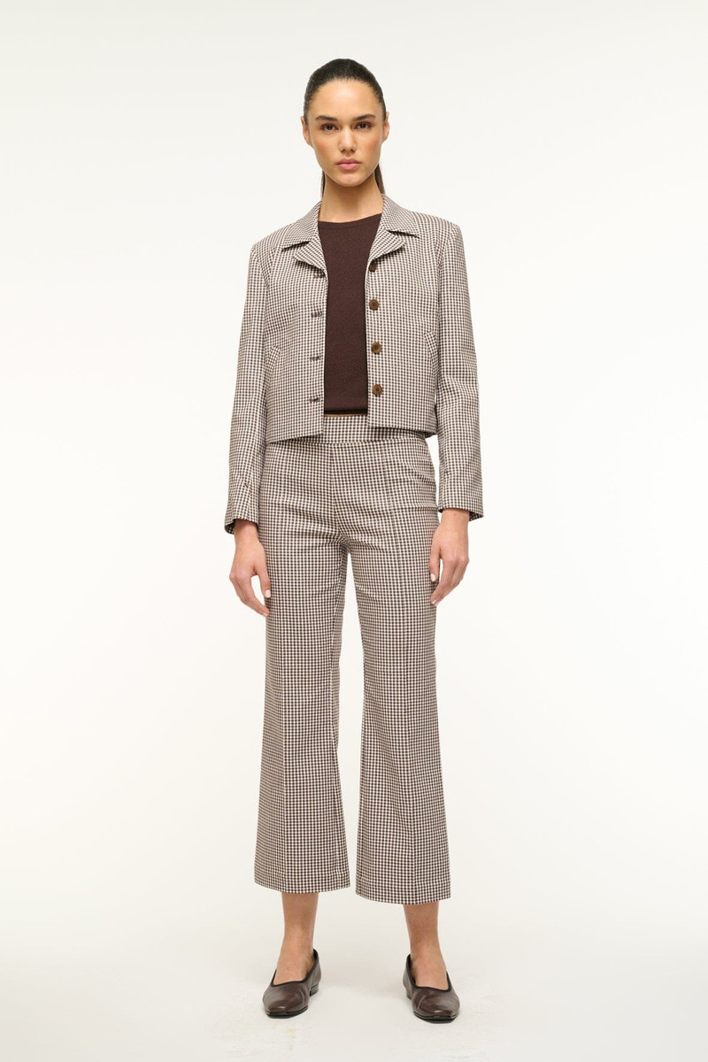 STAUD STAUD KNACK PANT DARK CHOCOLATE MICRO CHECK outlook