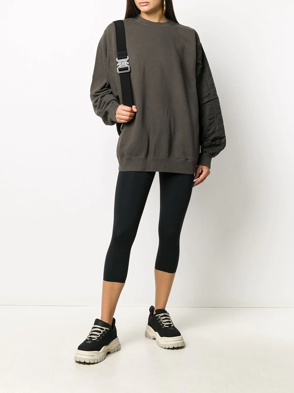 shell-panelled sweatshirt - 3