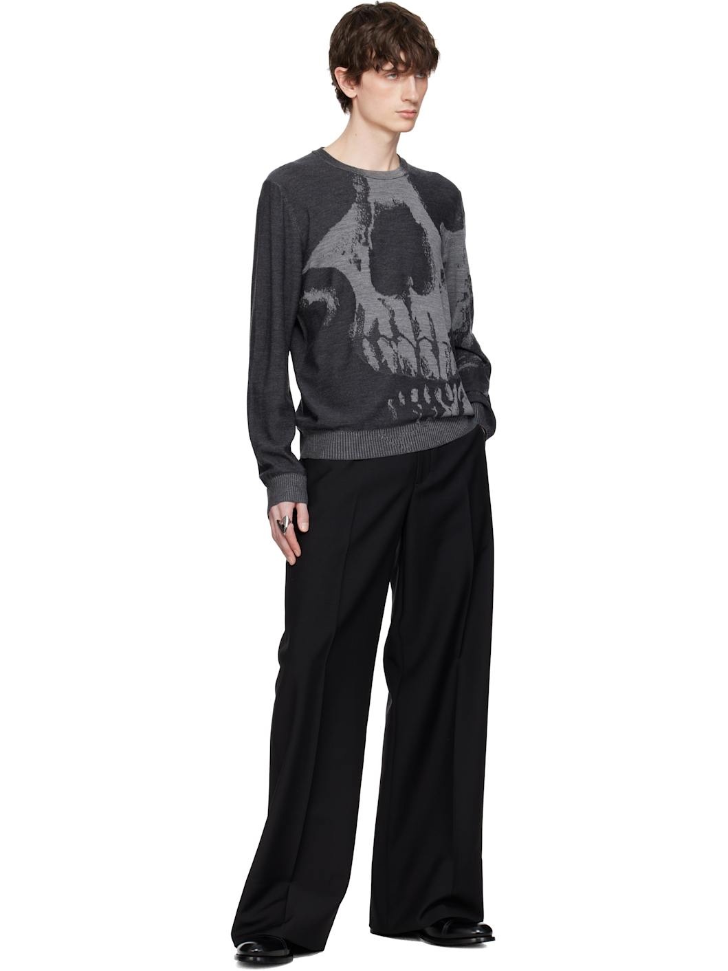 Gray Skull Sweater - 4