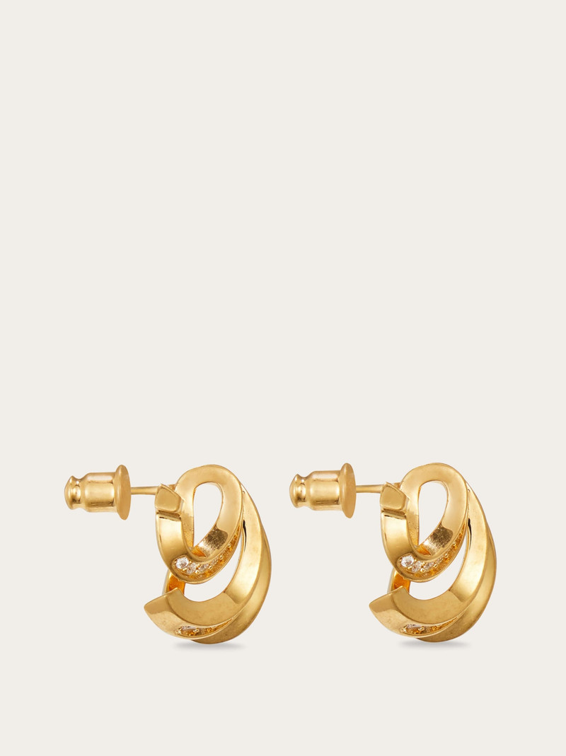 FERRAGAMO Triple Gancini earrings with crystals outlook
