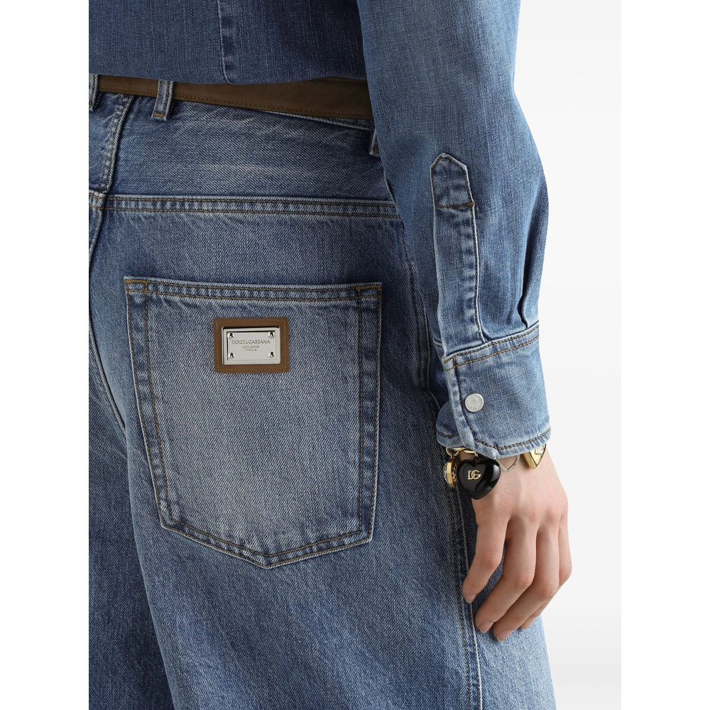 Dolce & Gabbana Blue Denim - Wide-Leg Jeans Women - 4