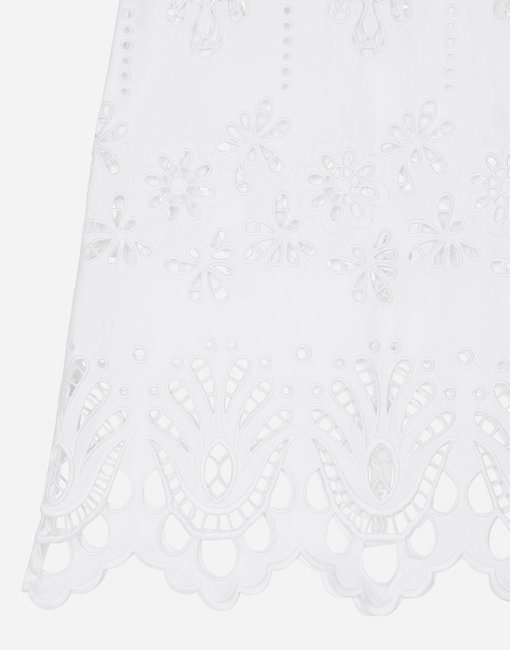 Cotton calf-length skirt with cut-out detailing - 5