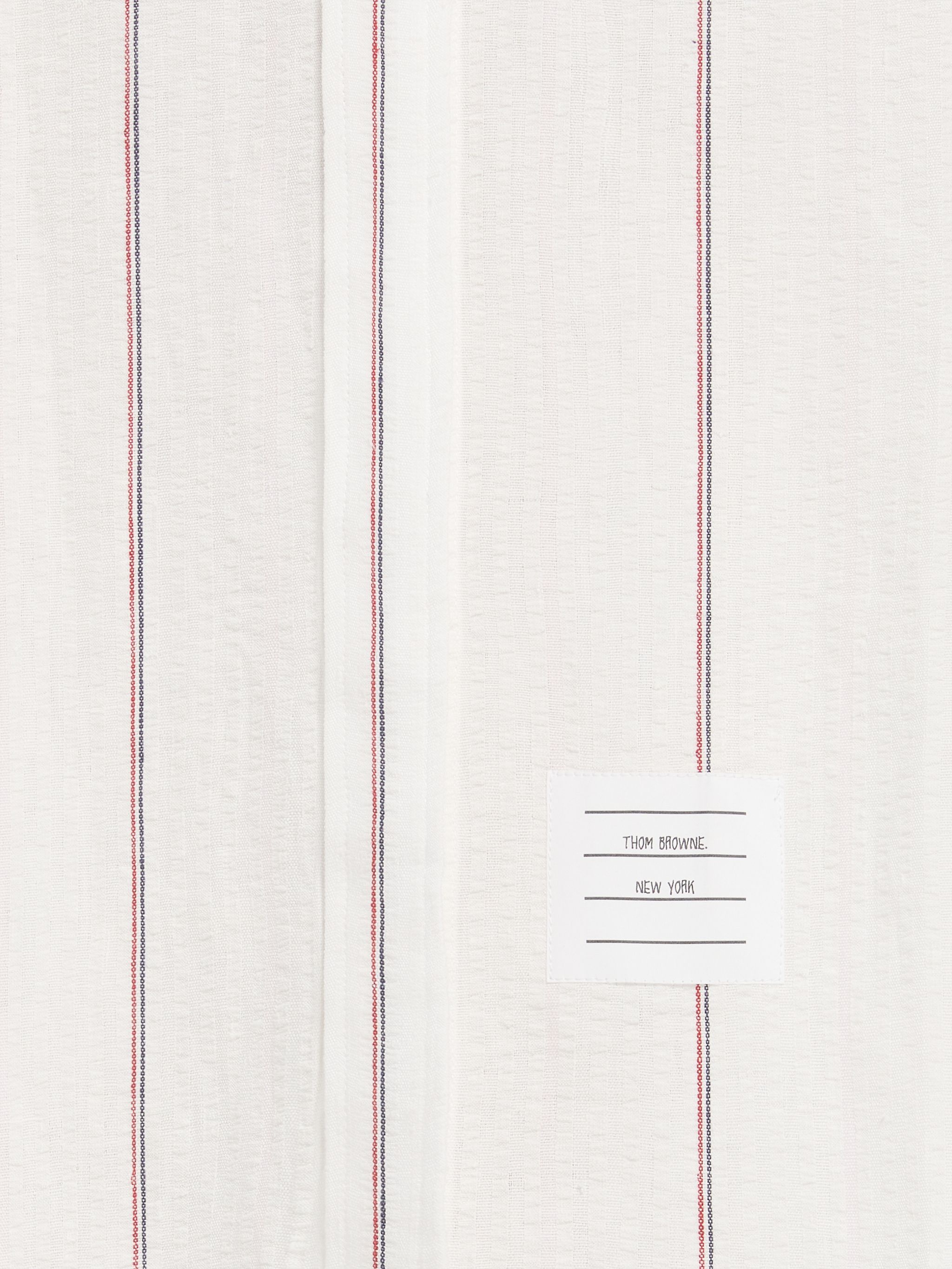 Light Pink Pinstripe Seersucker Linen Point Collar Ankle Length Shirtdress - 6
