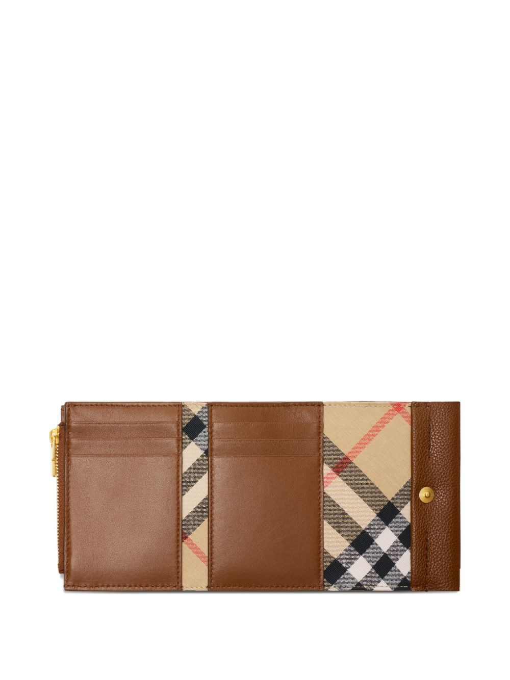 check-engraved leather wallet - 3