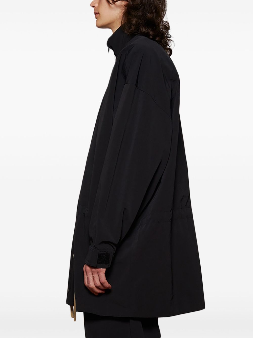 drawstring-waistband coat - 4