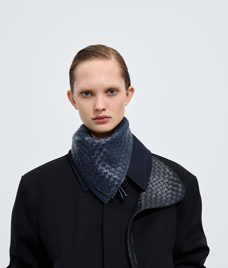 Bottega Veneta Leather Intrecciato Foulard outlook