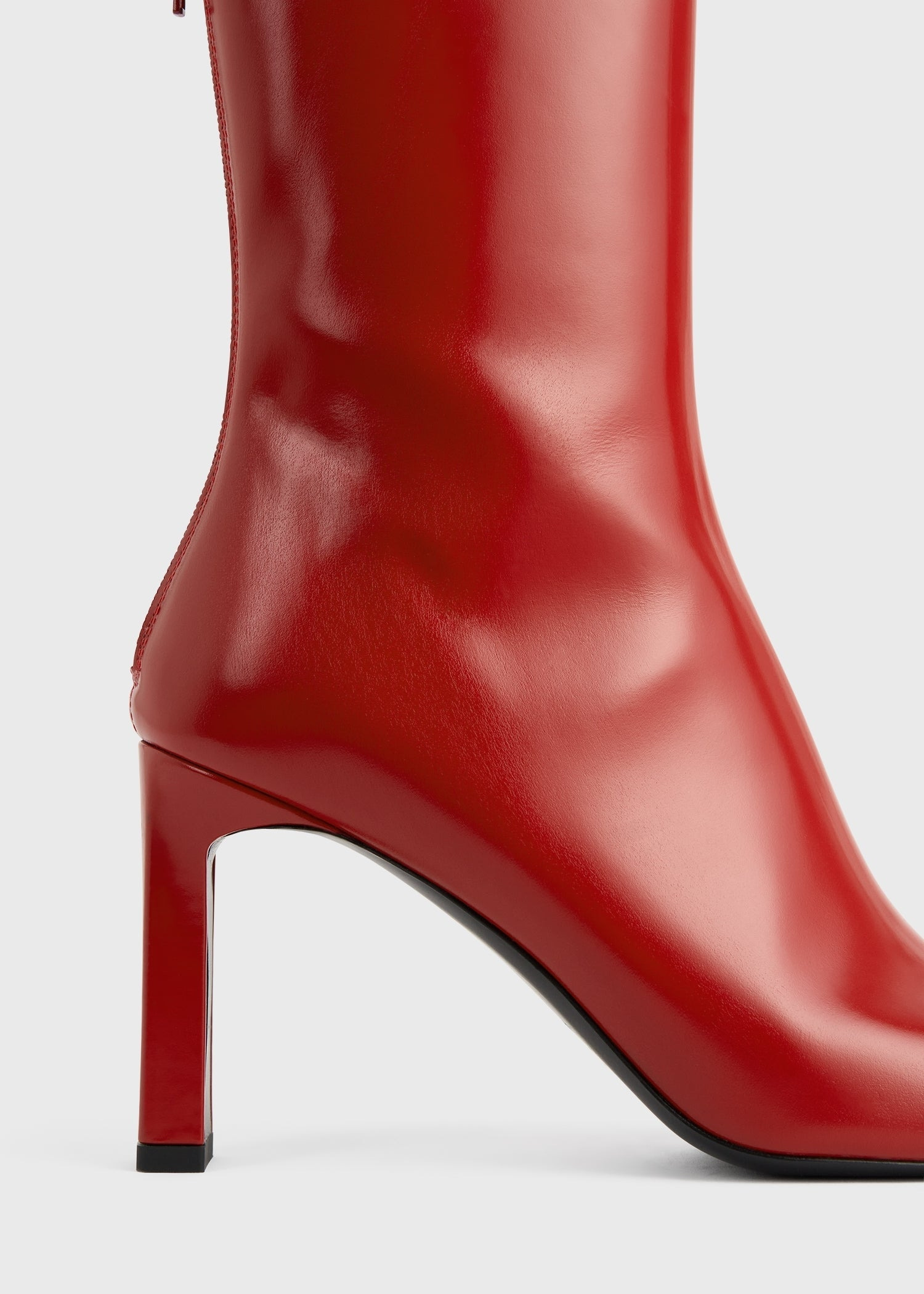Bar glossy leather boots red - 5