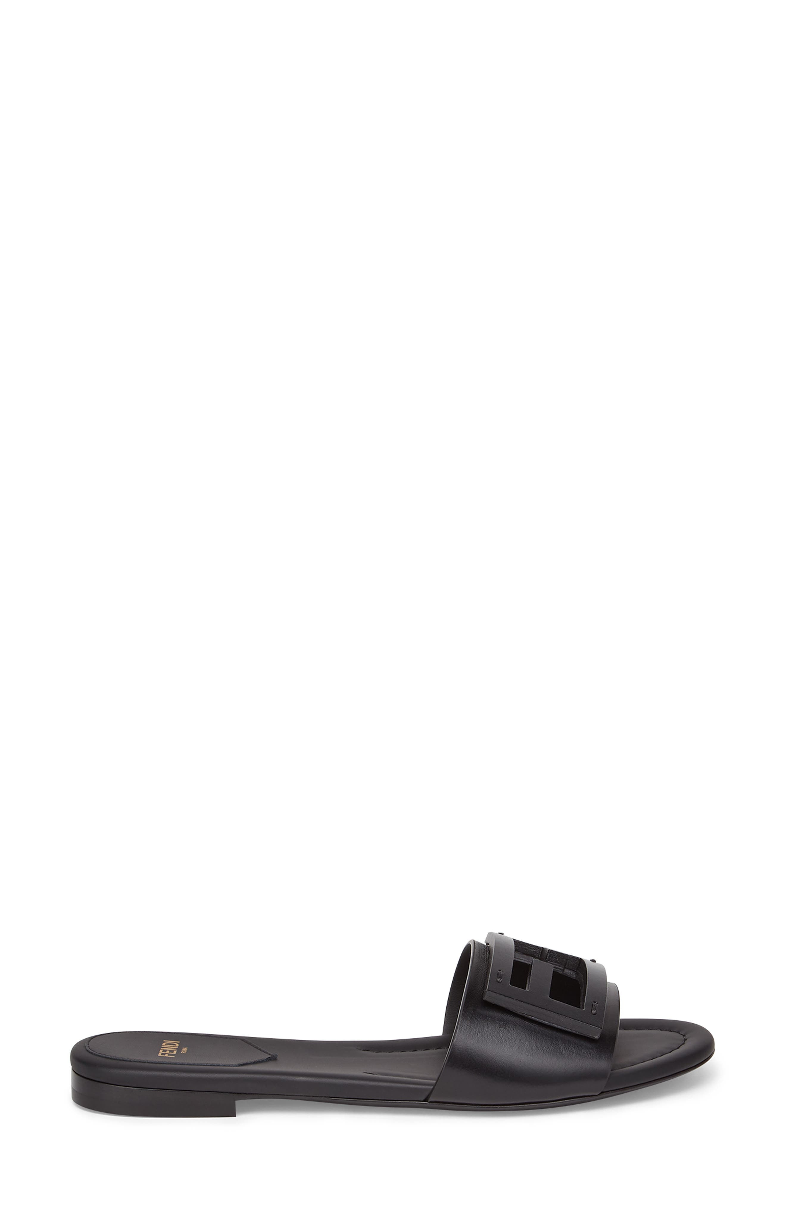 Fendi Signature Logo Slide Sandal in Black at Nordstrom - 2