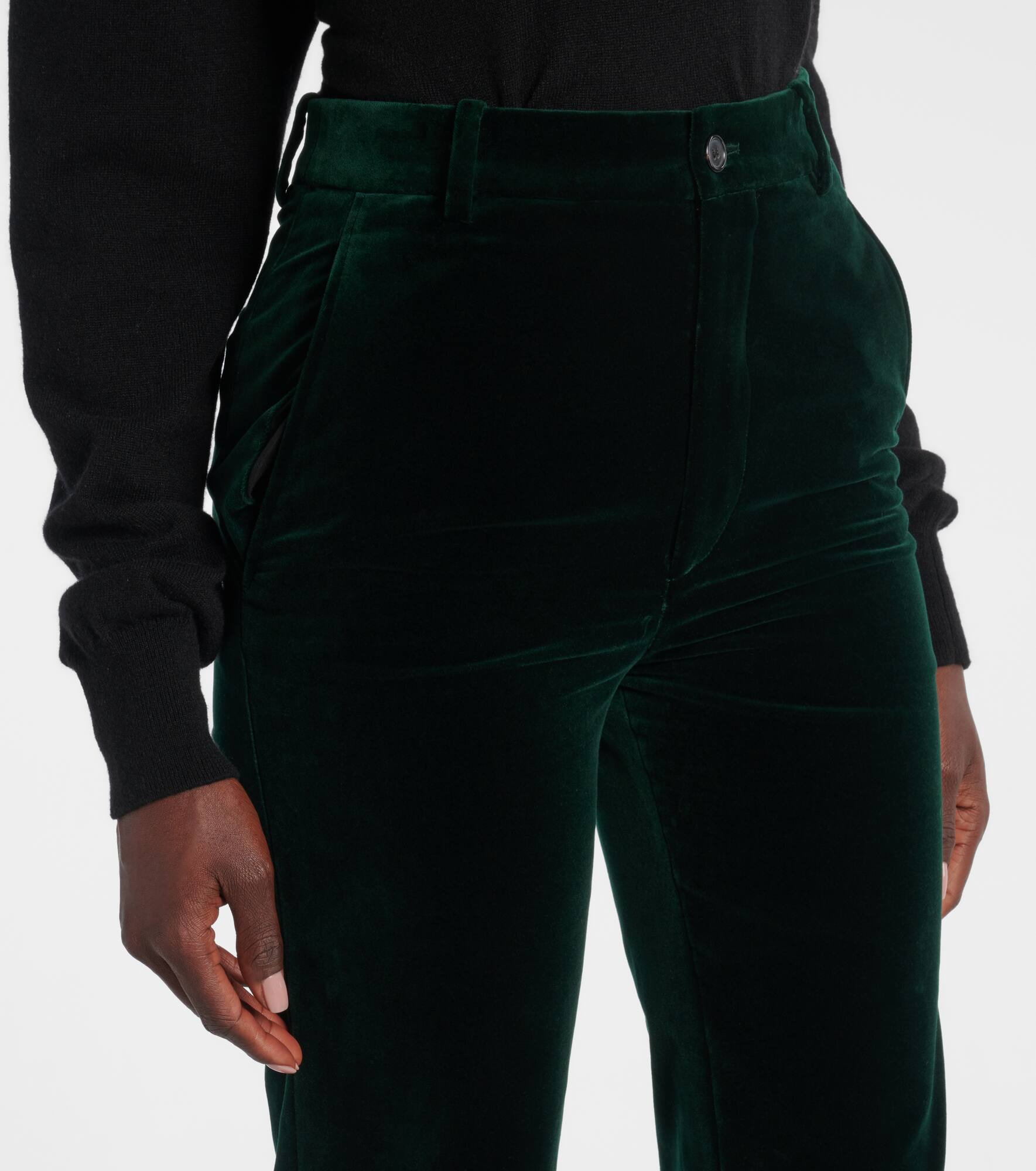 Cotton velvet straight pants - 4