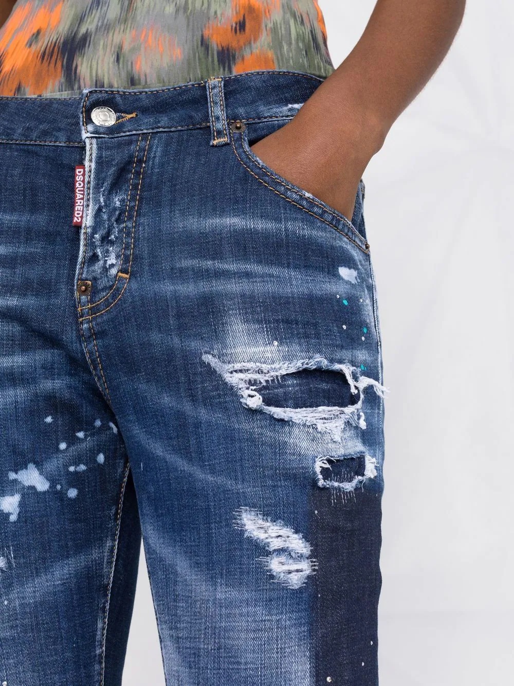 distressed-style skinny jeans - 3
