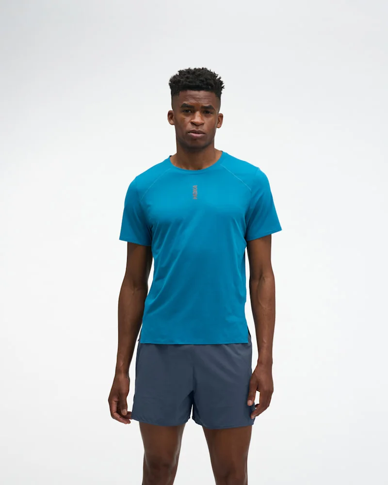 Men's EveryRun Short Sleeve Shirt in Night Glow Blue - 1