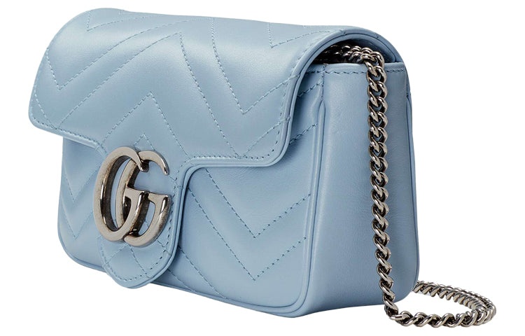 (WMNS) Gucci GG Marmont Super Mini Bag 'Pastel Blue' 476433-DTDCP-4928 - 2