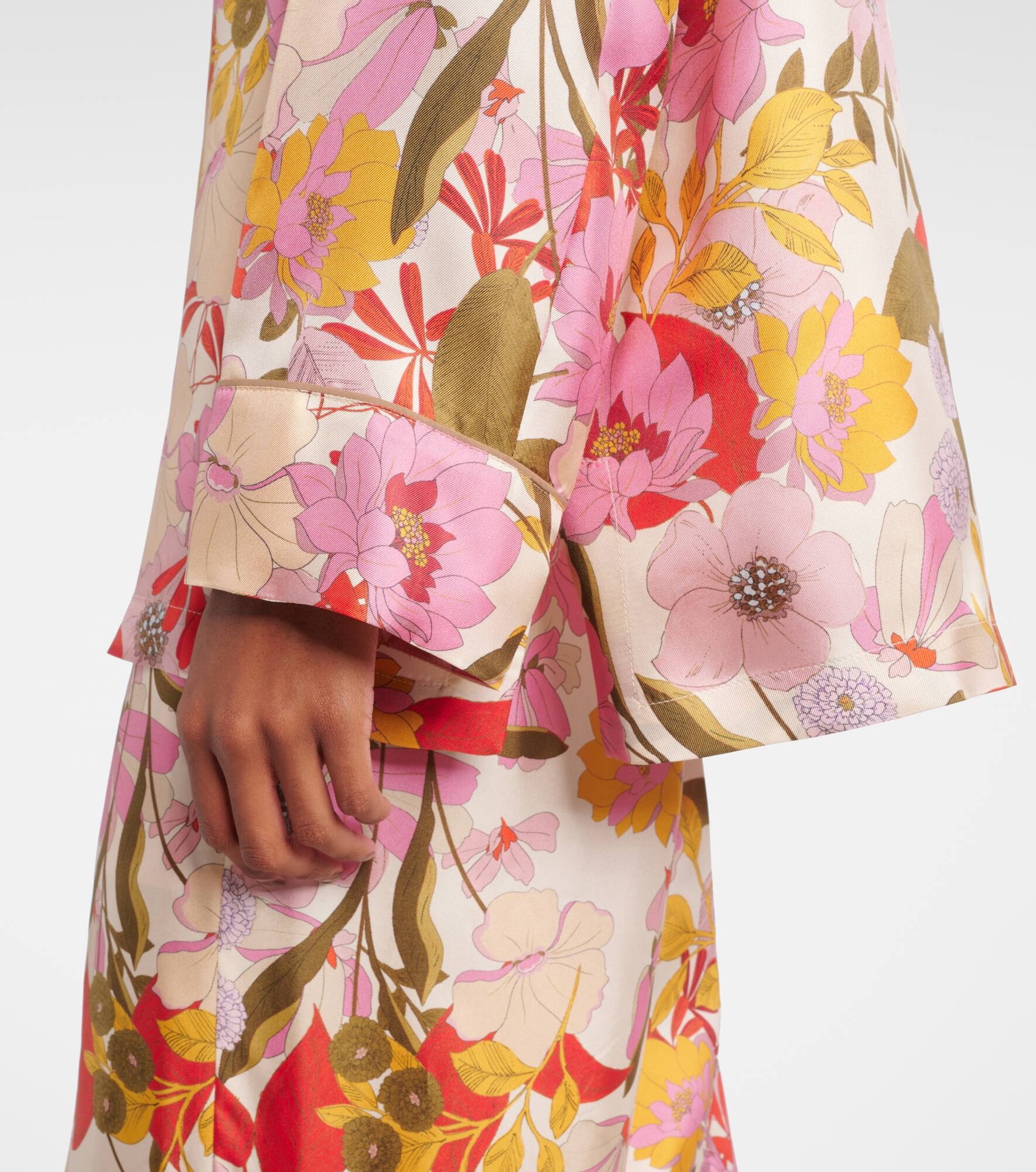 Alan floral silk satin shirt - 5