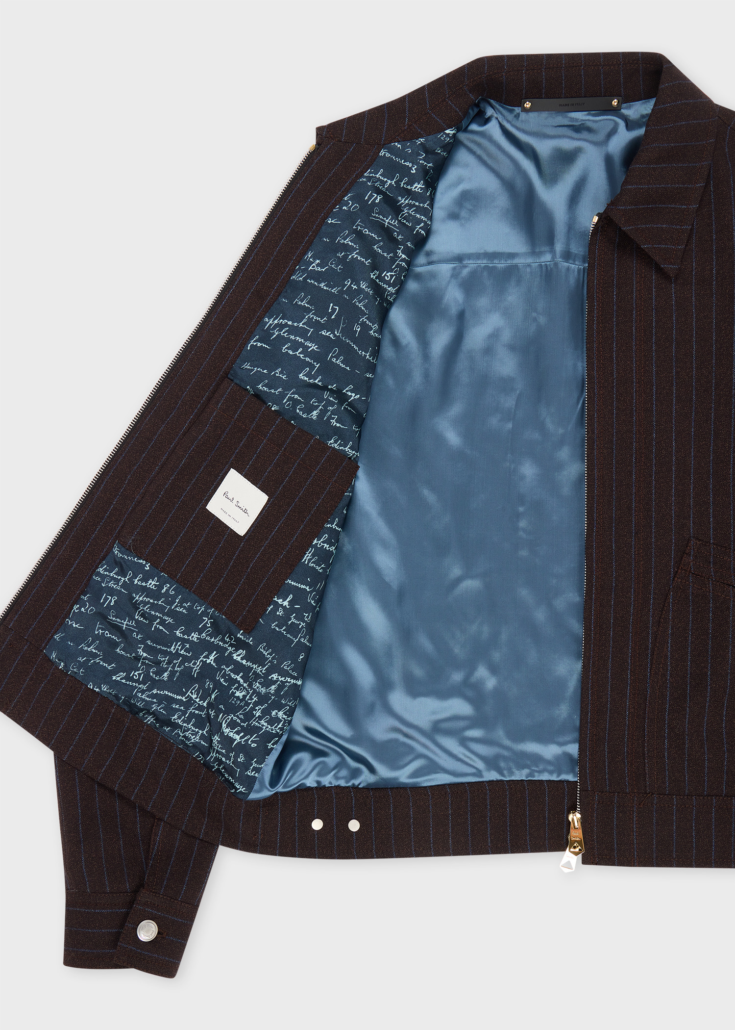 Slim-Fit Brown Pinstripe Wool Jacket - 4