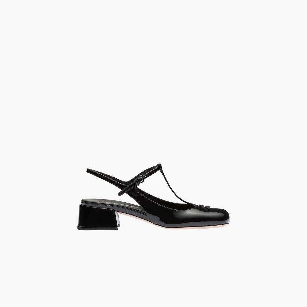 Miu Miu Patent leather slingback pumps | miumiu | REVERSIBLE
