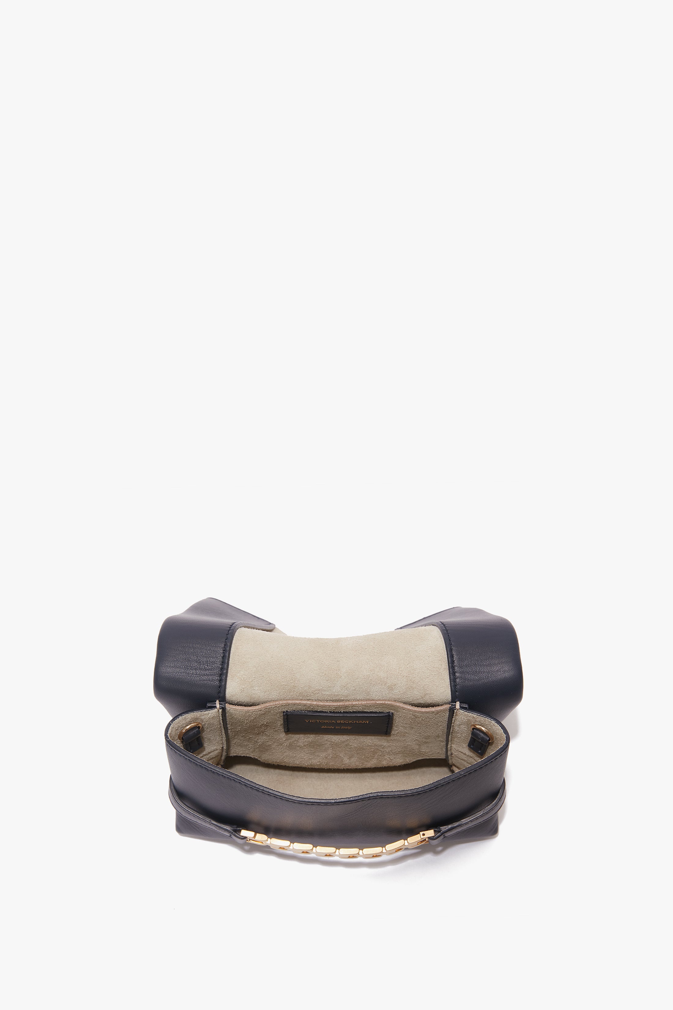 Mini Chain Pouch Bag With Long Strap In Navy Leather - 6