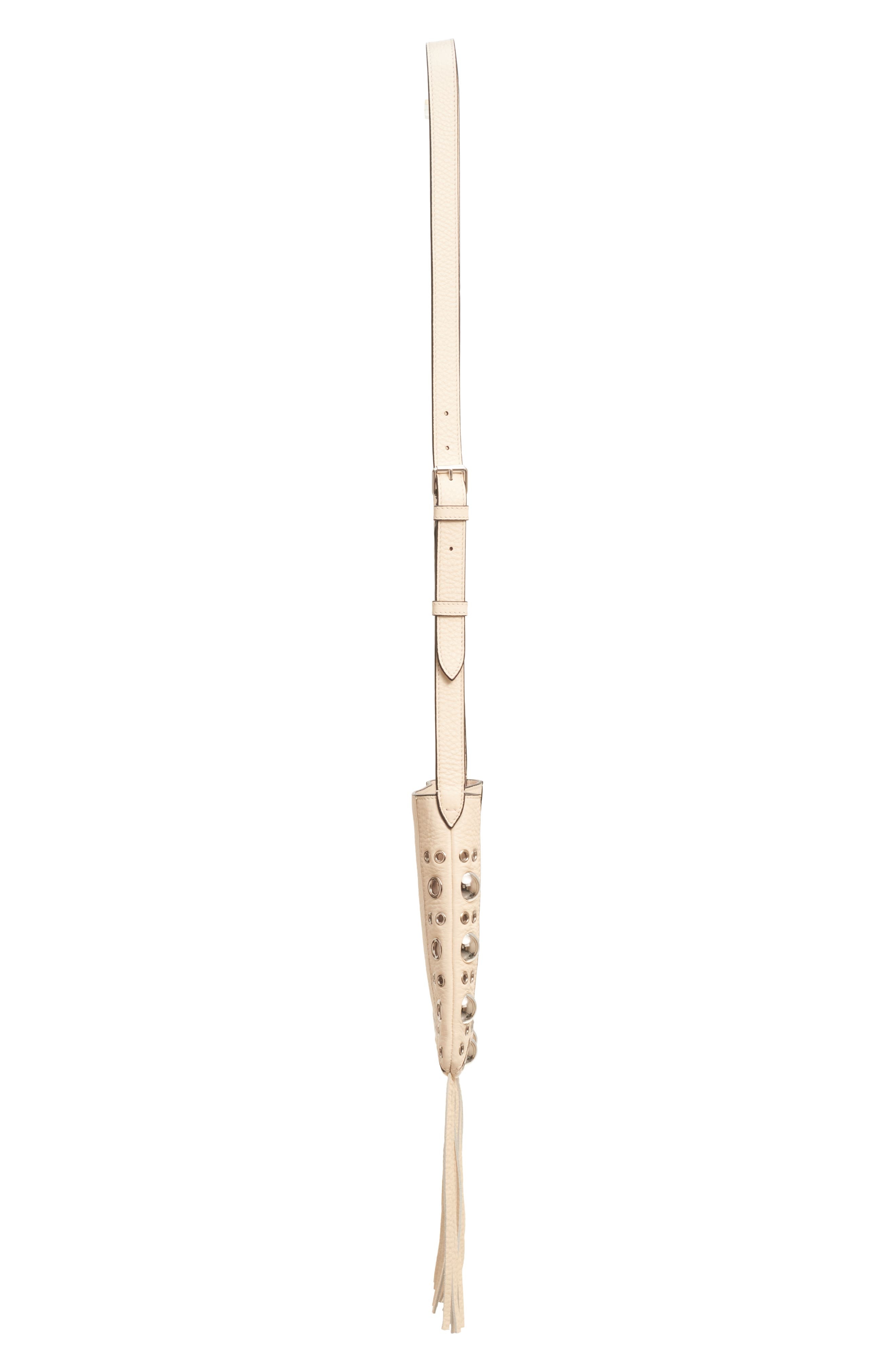 Valentino Garavani Small Nellcôte Fringe Stud Crossbody Bag in I16 Light Ivory at Nordstrom - 6