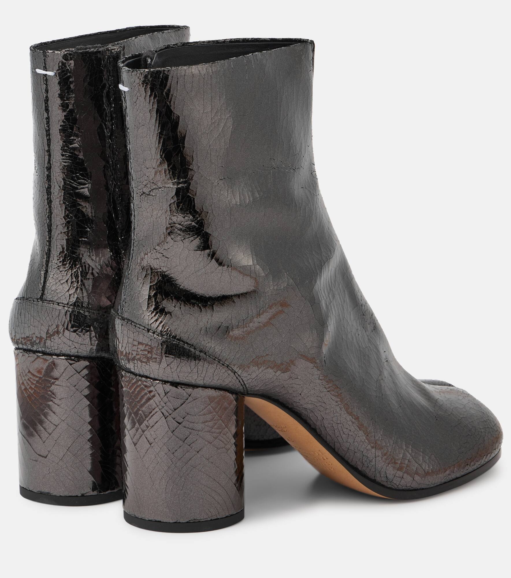 Tabi mirrored leather ankle boots - 3