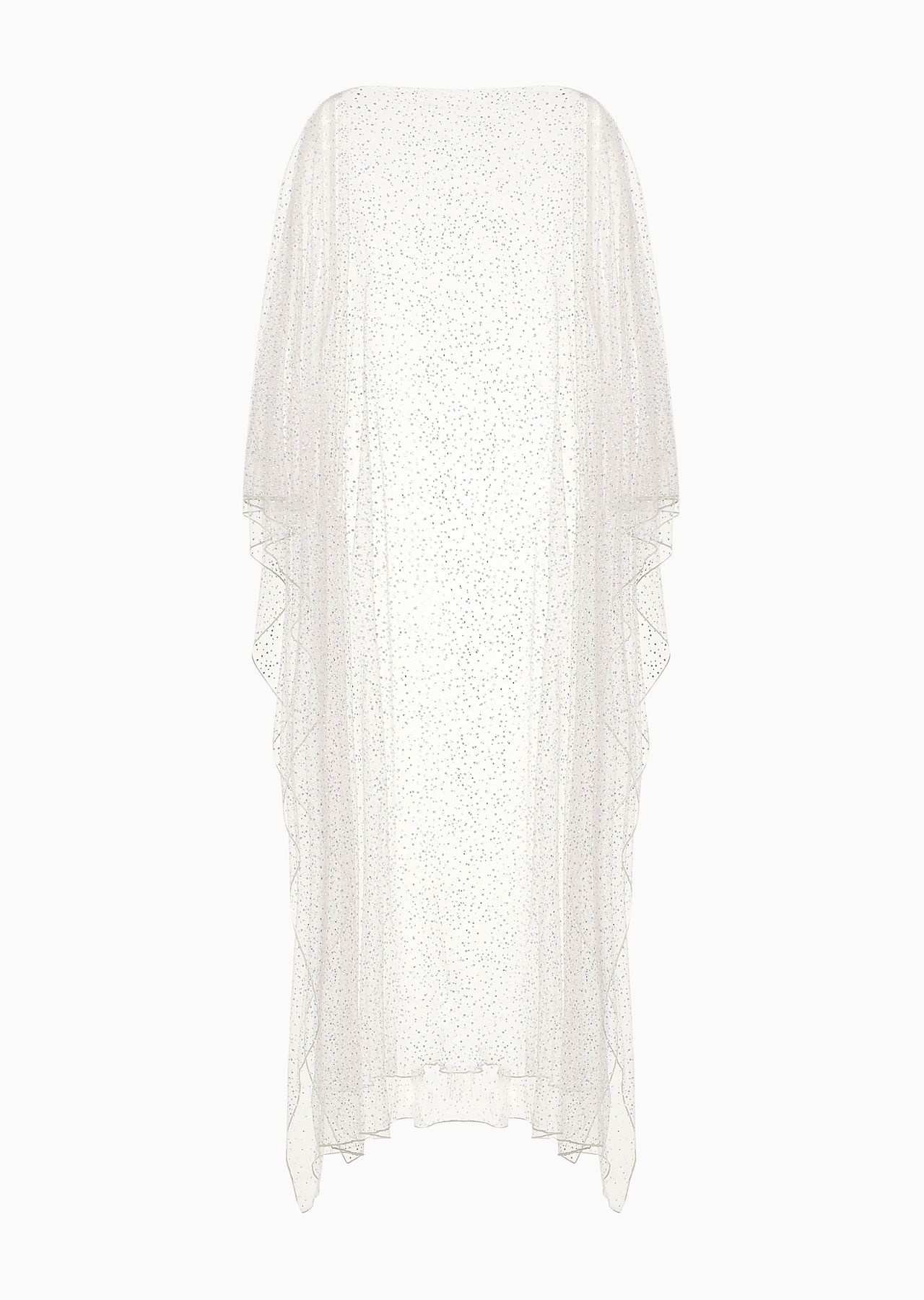 Short tulle cape with rhinestone embroidery - 1