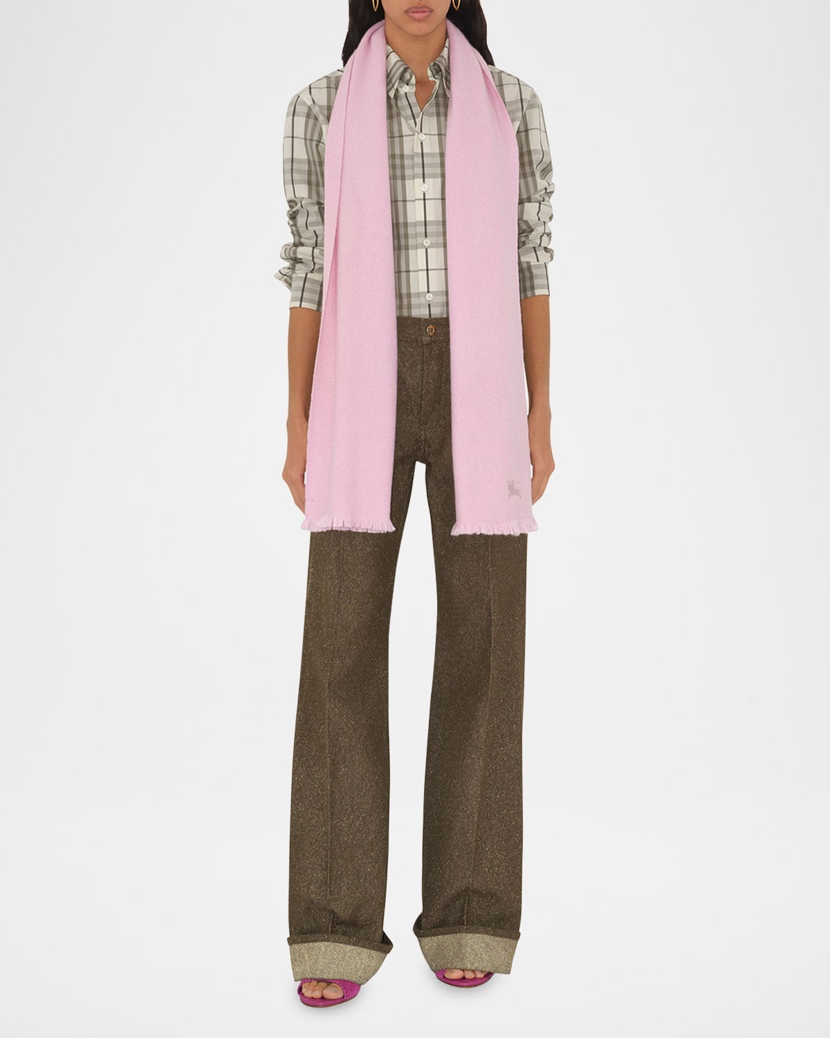 Cashmere EKD Embroidered Scarf - 3