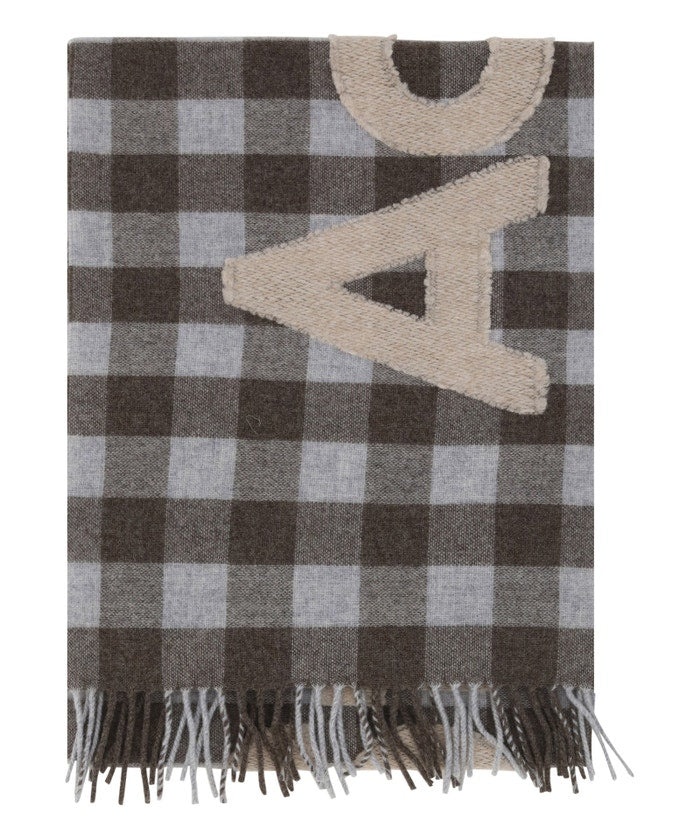 CHECK LOGO SCARF (BROWN/BEIGE) - 2