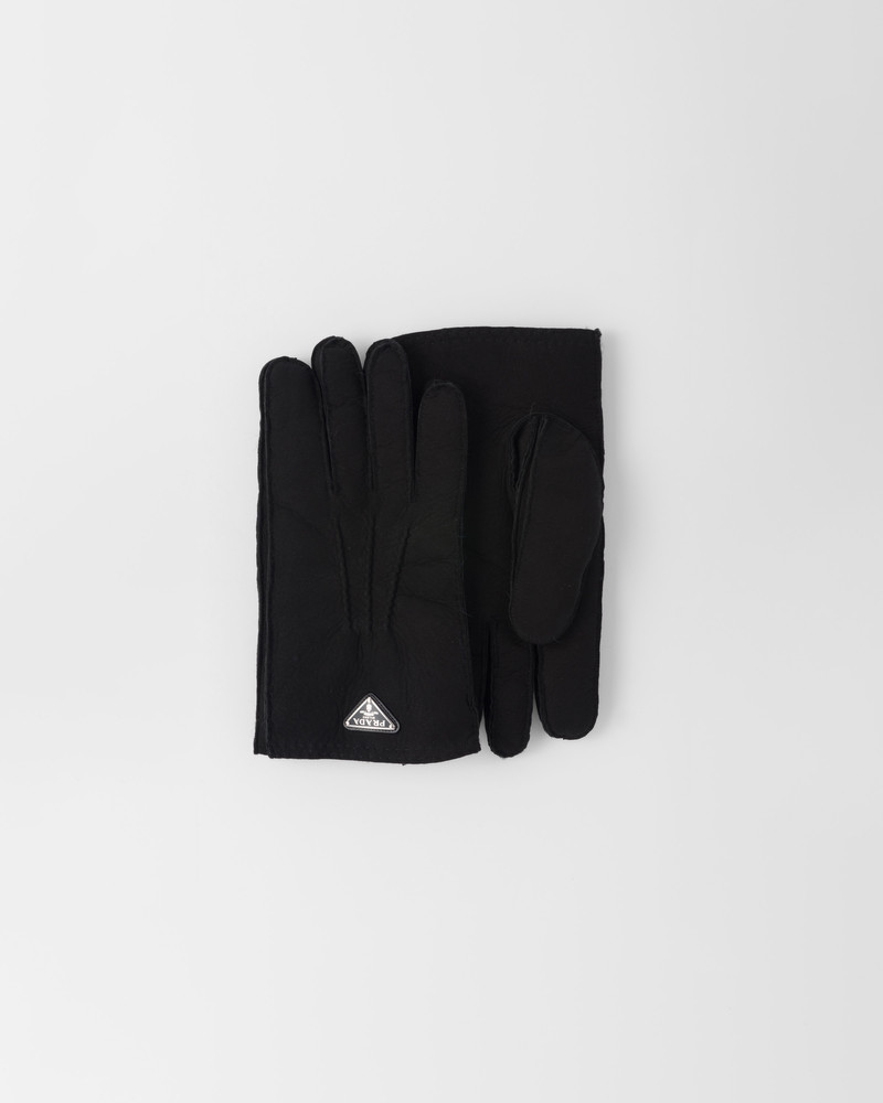 Suede sheepskin gloves 1